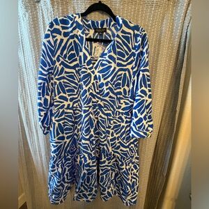 Rachel Zoe Blue & White Mini Dress - XL